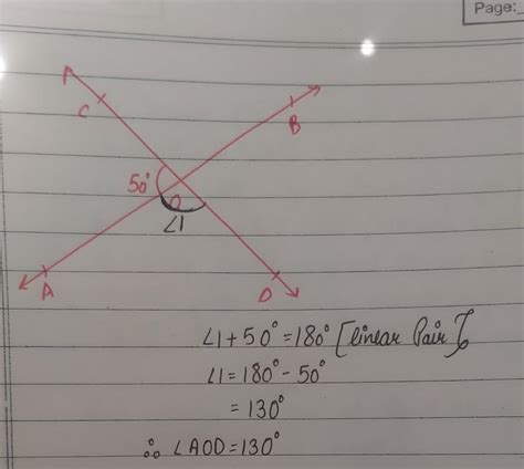 Two straight lines ab and cd intersect each other at a point o and ...