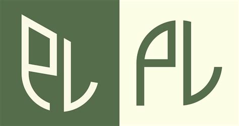 Creative simple initial letters pl logo designs bundle | Premium Vector