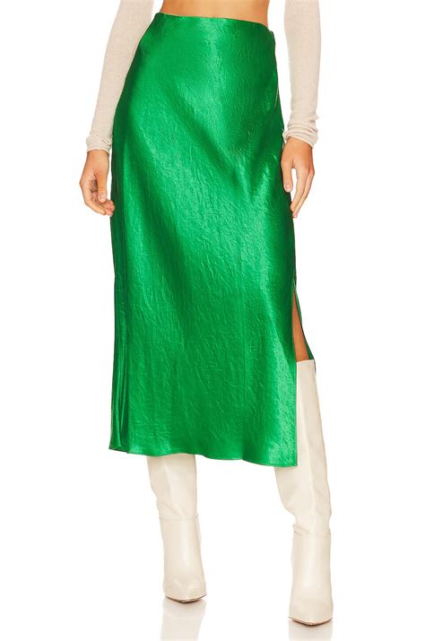 Vince Side Slit Slip Skirt in Emerald | REVOLVE