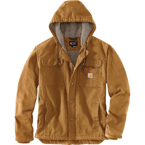 Carhartt 103826-BRNMREG Relaxed Fit Washed Duck Sherpa-Lined Utility ...