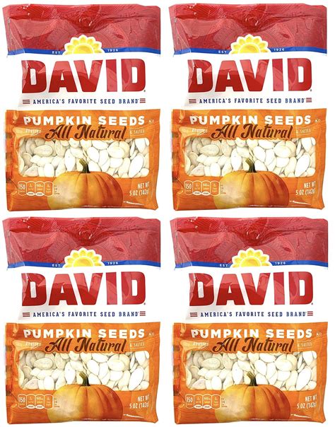 Amazon.com : David Seeds, Pumpkin Seeds, 5-Ounce Bags (Pack of 4 ...