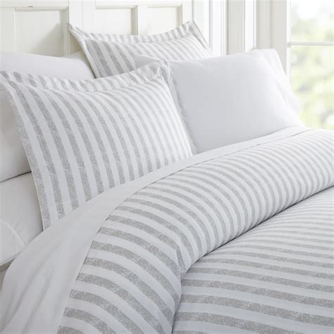 Bulk Duvet Cover Sets - King, 3 Pc, Grey Stripe - Wholesale Bedding