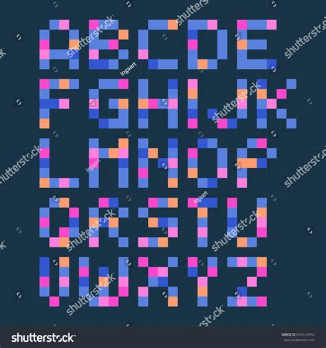 Vector Cute Pixel Art Font 4x5 Stock Vector (Royalty Free) 673123954