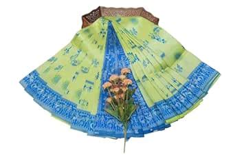 Buy ANNAMALAIYAR TEX Traditional Kubera Pattu Saree, Lime Green and ...
