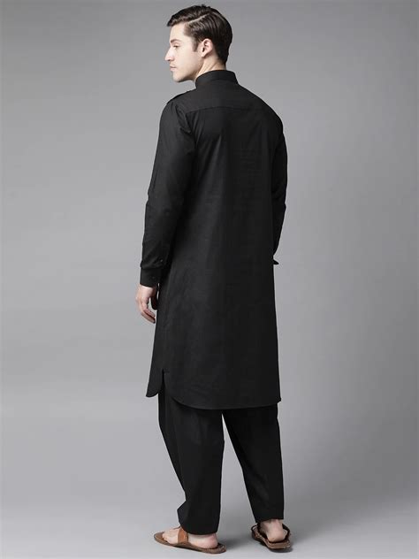 Men Black Pathani Kurta with Salwar – See Designs