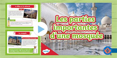 Important Parts of a Mosque PowerPoint French (teacher made)