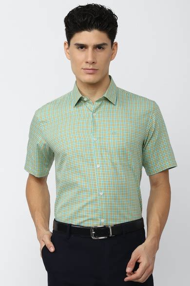 Buy Men Green Regular Fit Half Sleeves Formal Shirt Online - 764758 ...