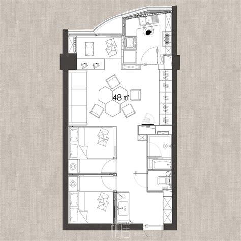 48平米伦敦小户型公寓设计 - 设计之家