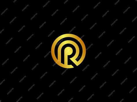 Premium Vector | Gold letter r in a circle logo