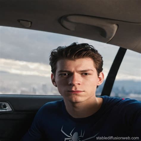 create an image where the person in the photo is wearing spider man s ...