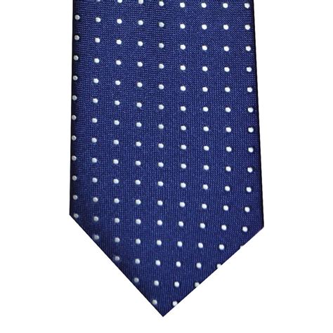 L A Smith | LA Smith Classic Navy White Polka-Dots Tie - MENSWEARR
