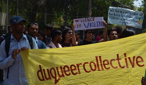 'No more homophobia': Snapshots from a protest at Delhi University ...
