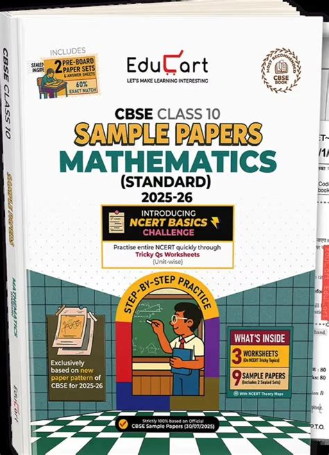 Educart CBSE Sample Paper Class 10 2025-26 Mathematics Standard (Intro ...
