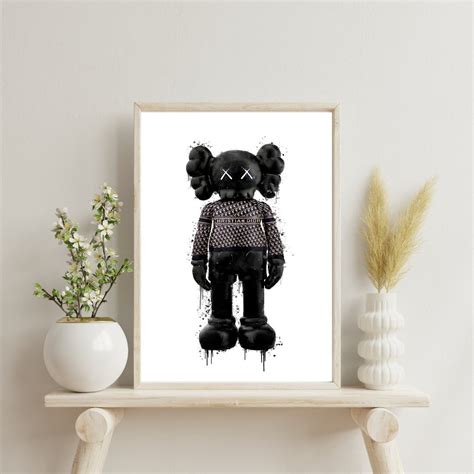 Kaws Figure in Dior Outfit Graffiti Poster, Kaws Wall Poster, Kaws Wall ...