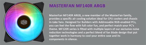 Cooler Master MasterFan MF140R ARGB Case Cooler (R4-140R-15PC-R1 ...