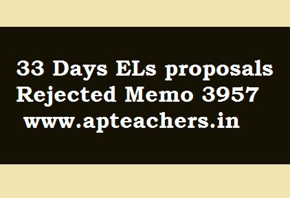 33 Days ELs proposals Rejected Samaikya Andhra Memo 3957 | APTEACHERS ...
