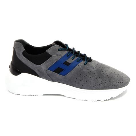 G0492 sneaker uomo HOGAN ACTIVE ONE grey/bluette shoes men