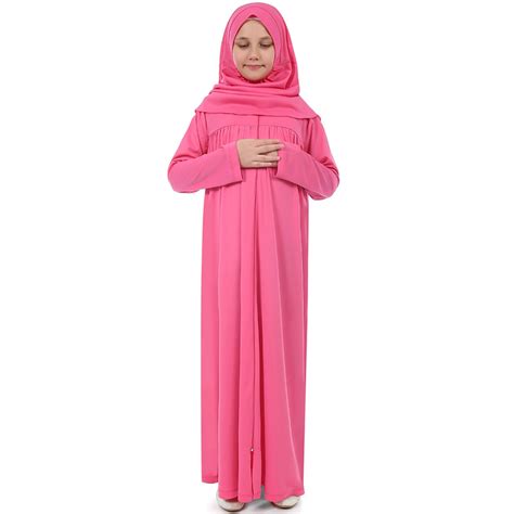 Kids or Children or Girls Abaya or Burqa Beautiful Self Design pink Ly ...