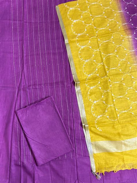 Embroidered Pure Linen Dress Material – RKG SHOPPING