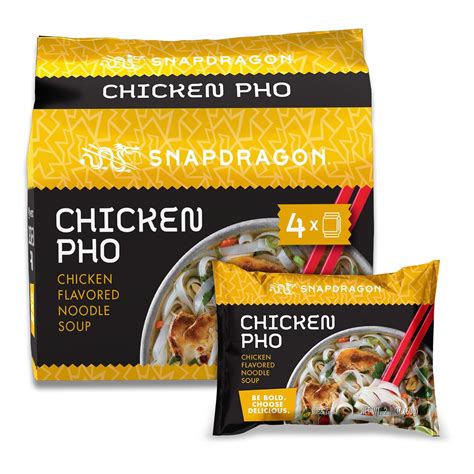 Amazon.com : Snapdragon Chicken Pho Instant Noodle Packets 4-Pack ...