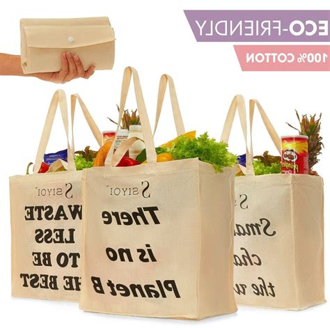 Large Reusable Grocery Bags Foldable Washable Reusable ...
