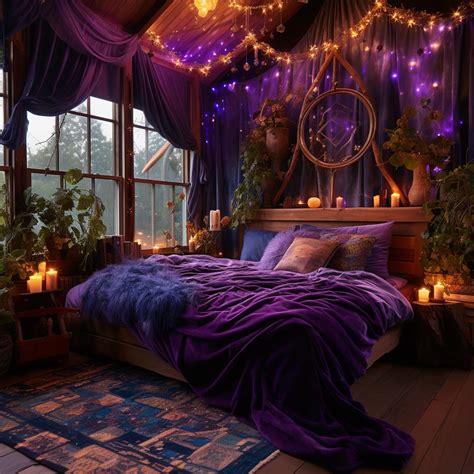 Dreamy Purple Bedding Set with Fairy Lights