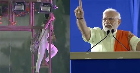 Safety Concerns At PM Modi's Secunderabad Rally As Woman Scales Light ...