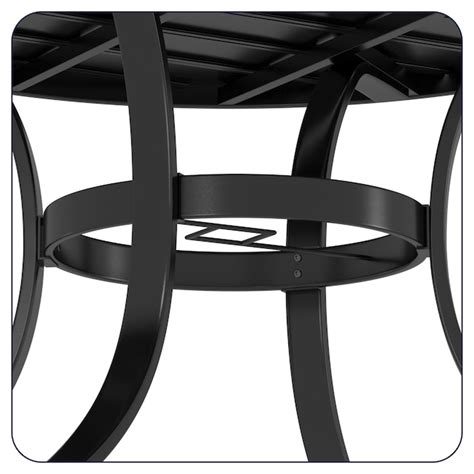 Clihome Patio Round Dining Table Round Outdoor Dining Table 39.76-in W ...
