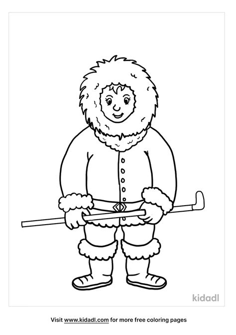 Eskimo Inuit Coloring Pages Drawing Children International Preschool ...