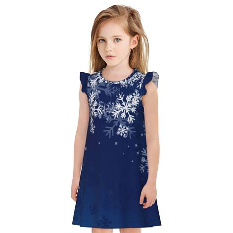 Salouo Christmas Blue Print Nightgowns for Girls,Cute kid’s Pajamas ...