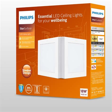 Philips 18-watt Square Star Surface | Surface LED Downlight for Ceiling ...