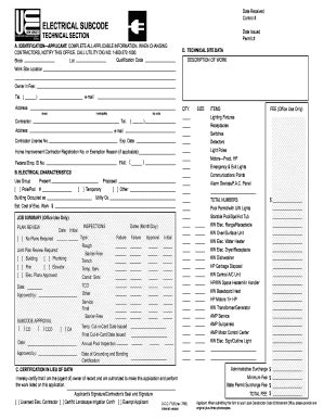 Fillable Online moorestown nj Date Received ELECTRICAL SUBCODE ...