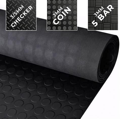 3mm Rubber Flooring Matting Heavy Duty Mat Anti Slip Garage Checker 1 ...