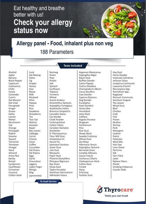 Allergy Panel - Food, Inhalant Plus Non-Veg in Sahibzada Ajit Singh Nagar