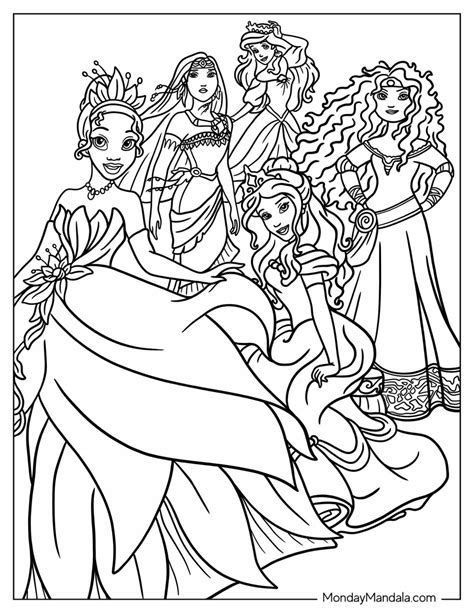 Disney Princess Coloring Pages - Printable Art and Words