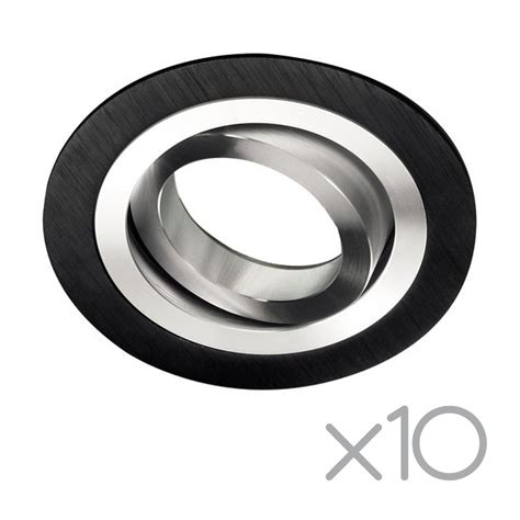 Pack 10 CLASSIC round recessed spotlights black - Wonderlamp.shop