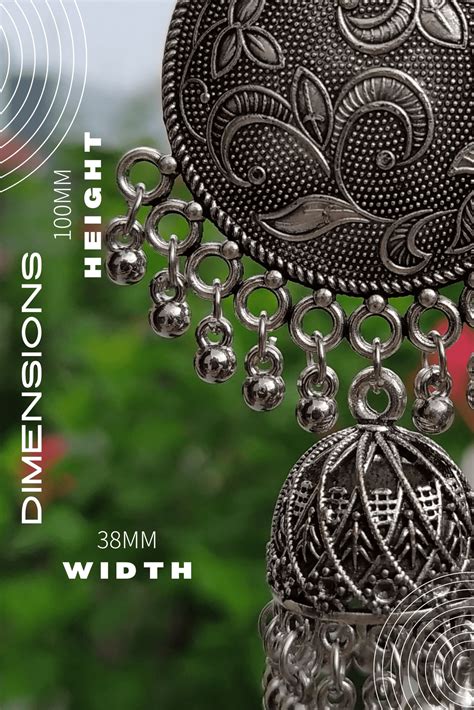 SAGARIKA Silver Oxidized Jhumka | Vaagmi World