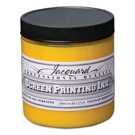 Jacquard Screen Printing Ink - Yellow, 8 oz, Color: Yellow, Count: 1 ...