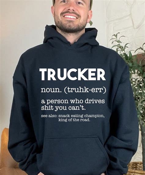 Trucker Hoodie Trucker Noun Sweatshirt Trucker Gifts for Him Trucker ...