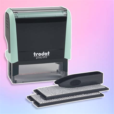 Trodat Printy 4913 Self-inking Pastel Green DIY Stamp Kit with Black ...