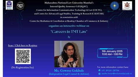 MNLU Mumbai, Interactive Webinar, TMT Law