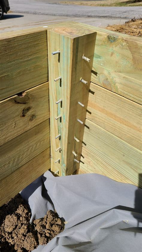 Wood Retaining Wall Corner