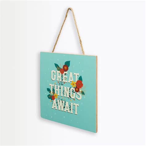 Buy Garnet Interiors Wooden Inspirational Quote Hanging Wall Accent ...