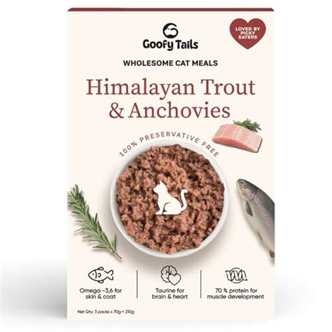 Goofy Tails Himalayan Trout & Anchovies Cat Food 210g (70g X 3Pouches ...