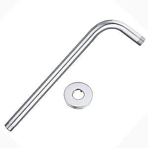BRIZYAAN Stainless Steel Round Shower Arm 24" Inch with Wall Flange for ...