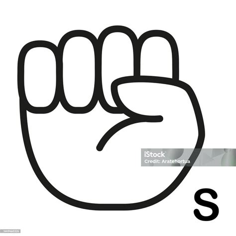 Vector Sign Language Icon Letter S Stock Illustration - Download Image ...