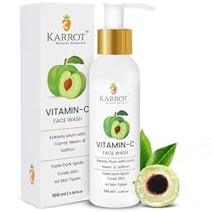 Karrot Natural Skincare Vitamin C Face Wash, Tones Skin and Fades Dark ...