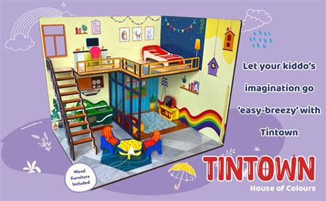 Buy Webby DIY Tin Town Wooden Doll House for Girls, Toys for Girls, Big ...