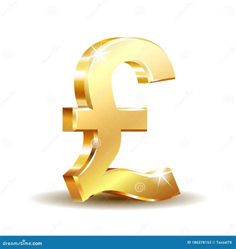 Shiny Golden Pound Currency Symbol. Vector Illustration Stock Vector - Illustration of pound ...