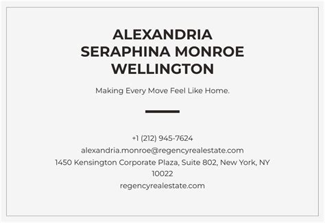 Calling Card Sample Layout 的图像结果